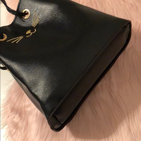 Cat’s Meow Black Kitty Cat Shoulder Bucket Bag - Picture 4 of 8